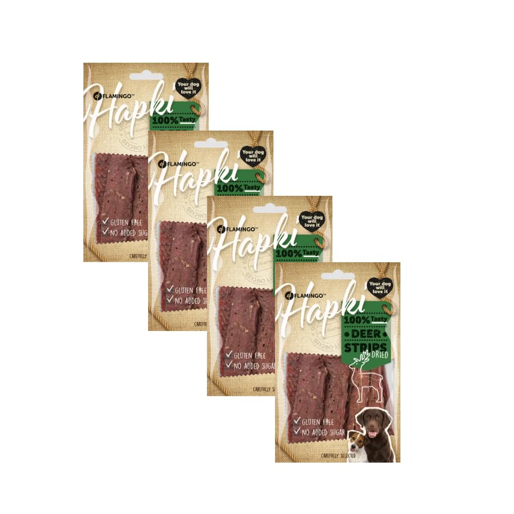 Flamingo Snacks para Perros HAPKI Tiras Ciervo 10x85G