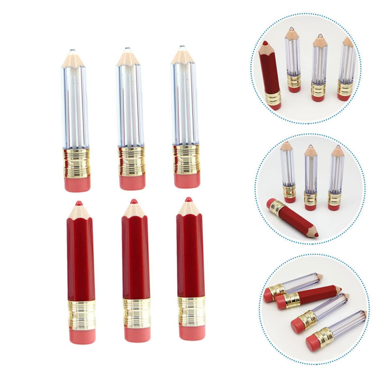 SHERCHPRY 4 Sätze Diy Lip Gloss Hohlrohr Füllung Lipglossrohre Aufpolsternder Lipgloss Schönheit Flasche Probenbehälter Lippenstiftbehälterhalter Leere Lipgloss-tuben Plastik 6 Stück * 4