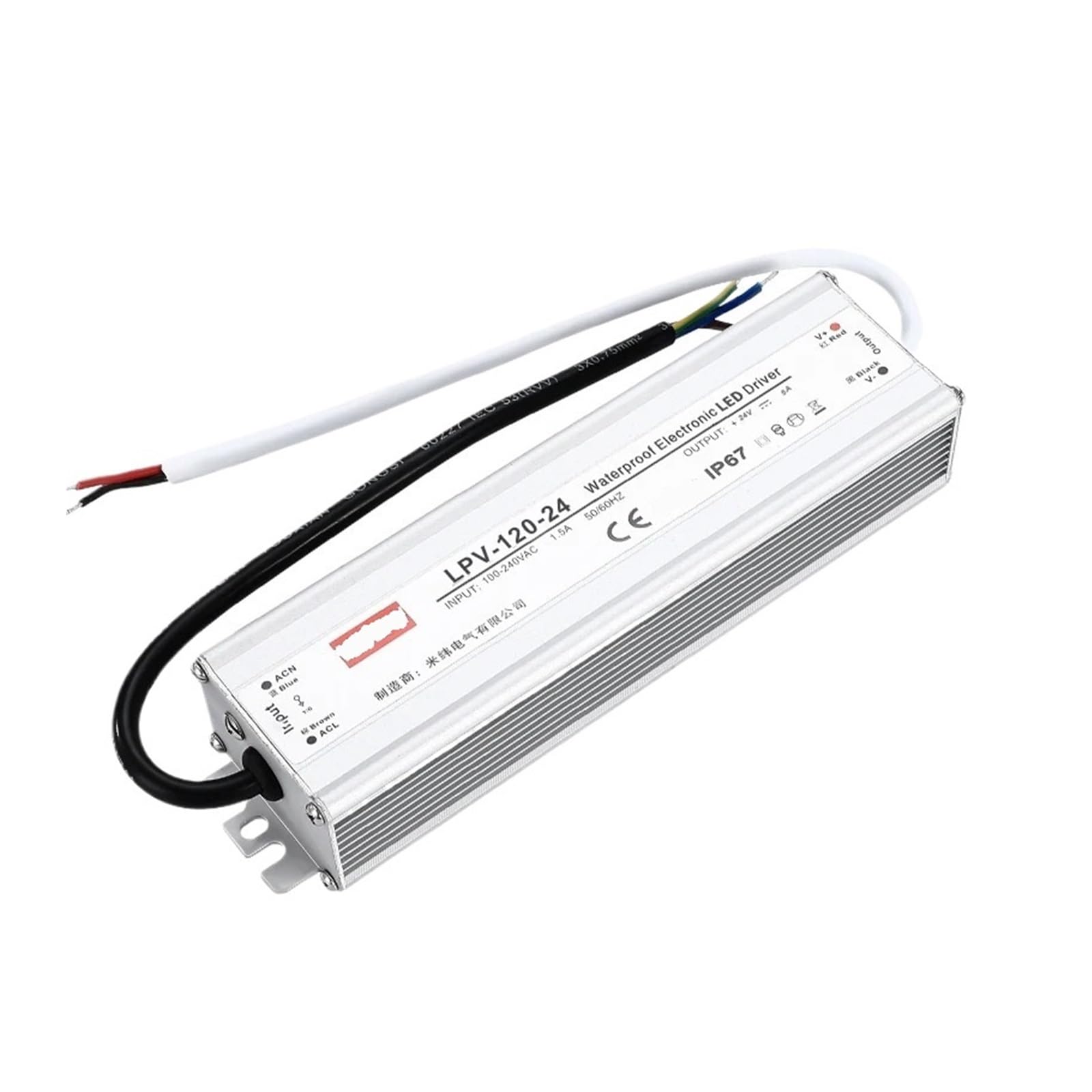 Alimentation à découpage étanche 120W 24V 5A pour installations électriques AC-DC