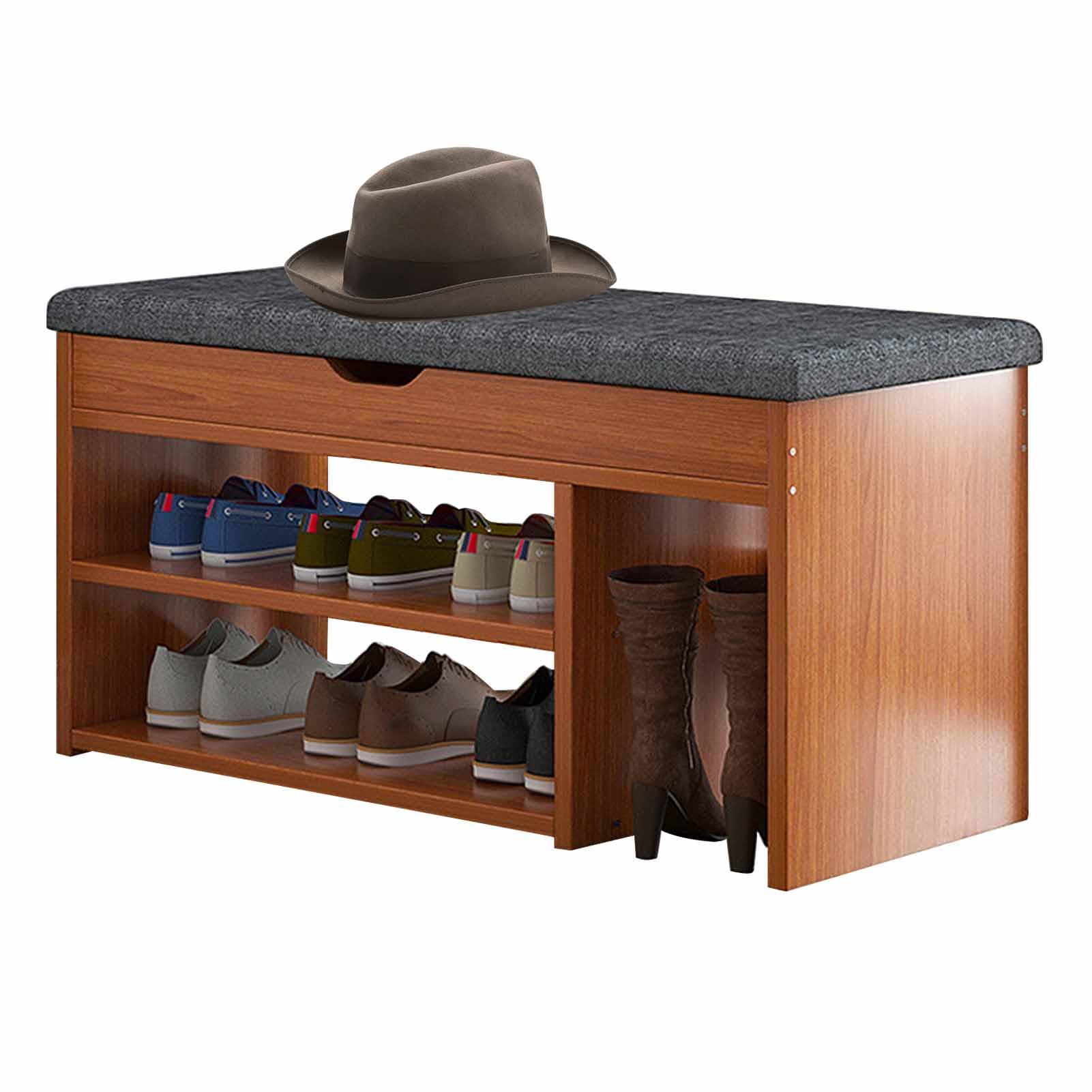 Banc d'entrée avec rangement pour chaussures compact et fonctionnel