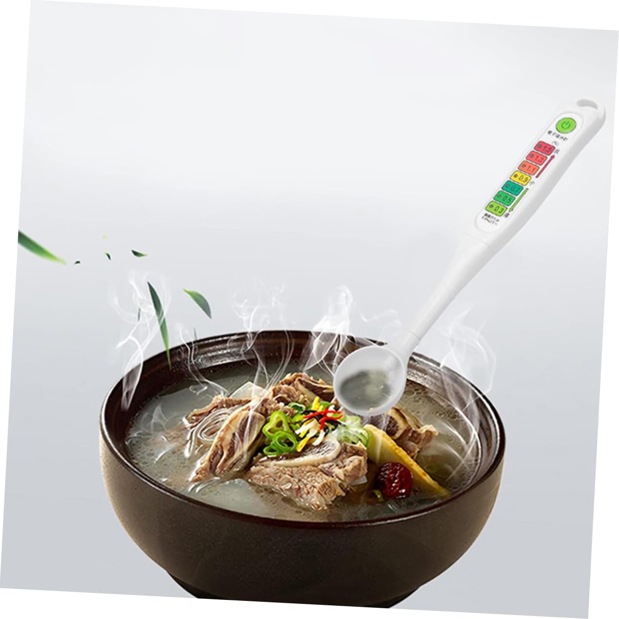HEALLILY Medidor de Salinidad para Alimentos Pantalla Led, Portátil Plástico, Alta Precisión y Fácil de Usar, Adecuado para Cocinas Domésticas y Sopas