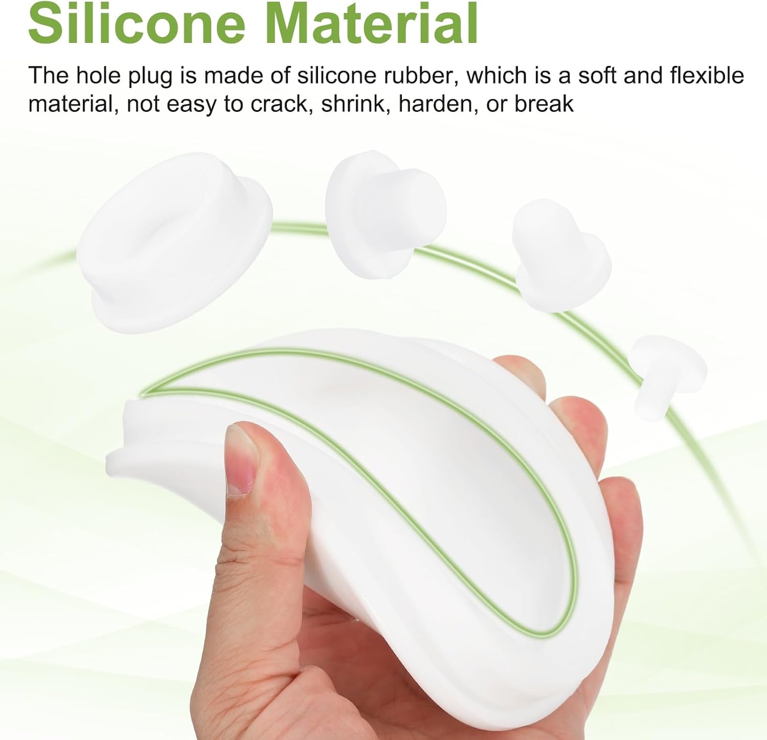 35 Pieces Silicone Plugs Hole 10 mm White High Temperature T Type for Holes 9.3-10.05 mm Waterproof Solid Hole Button for Powder Coating Caps