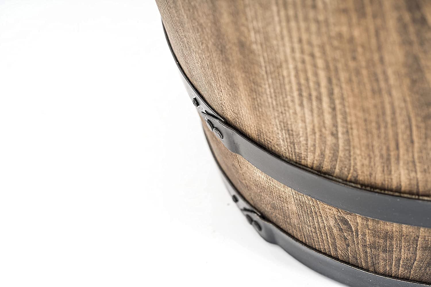 WEECO Mobiletto bar, barile in legno con illuminazione a LED RGB e un portavini. Mobile bar a forma di botte. Armadietto con ripianoper vini whisky birra, botte tavolo, Vino bar Grappa 80x50cm (wengé)