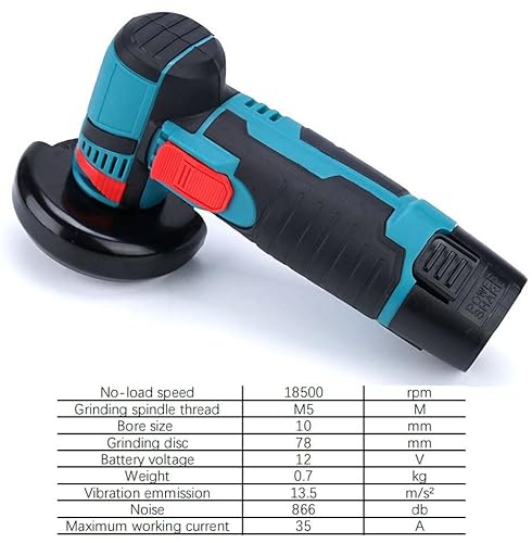 Angle Grinder 3” Grinders Power Tools 12 V Cordless Electric Grinder Handheld Grinding Machine With 2X Cutting Disc 2X Battery For Cutting Polishing Grinding Tile Wood Stone Metal #TOP5