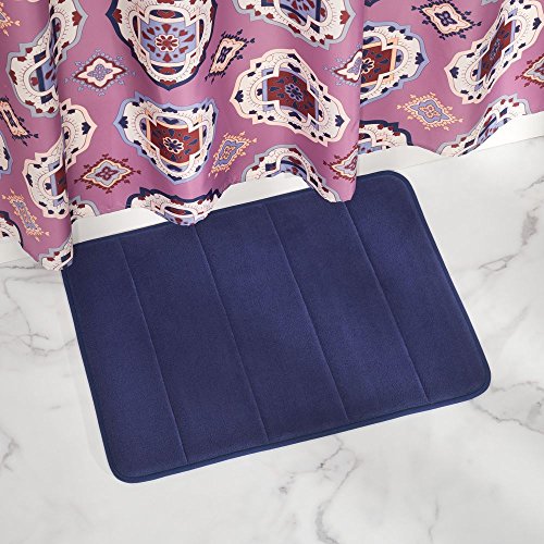 Idesign Soft Memory Foam Non-Slip Bath Mat For Bathroom, Tub Or Vanity - Small, Navy #TOP1