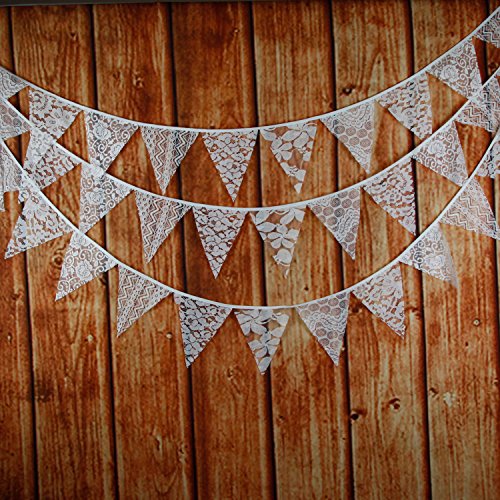 Guirnaldas de encaje bunting 10 pies bandera de tela de la vendimia banderín banderas bandera paño elegante decoración de bodas chicas