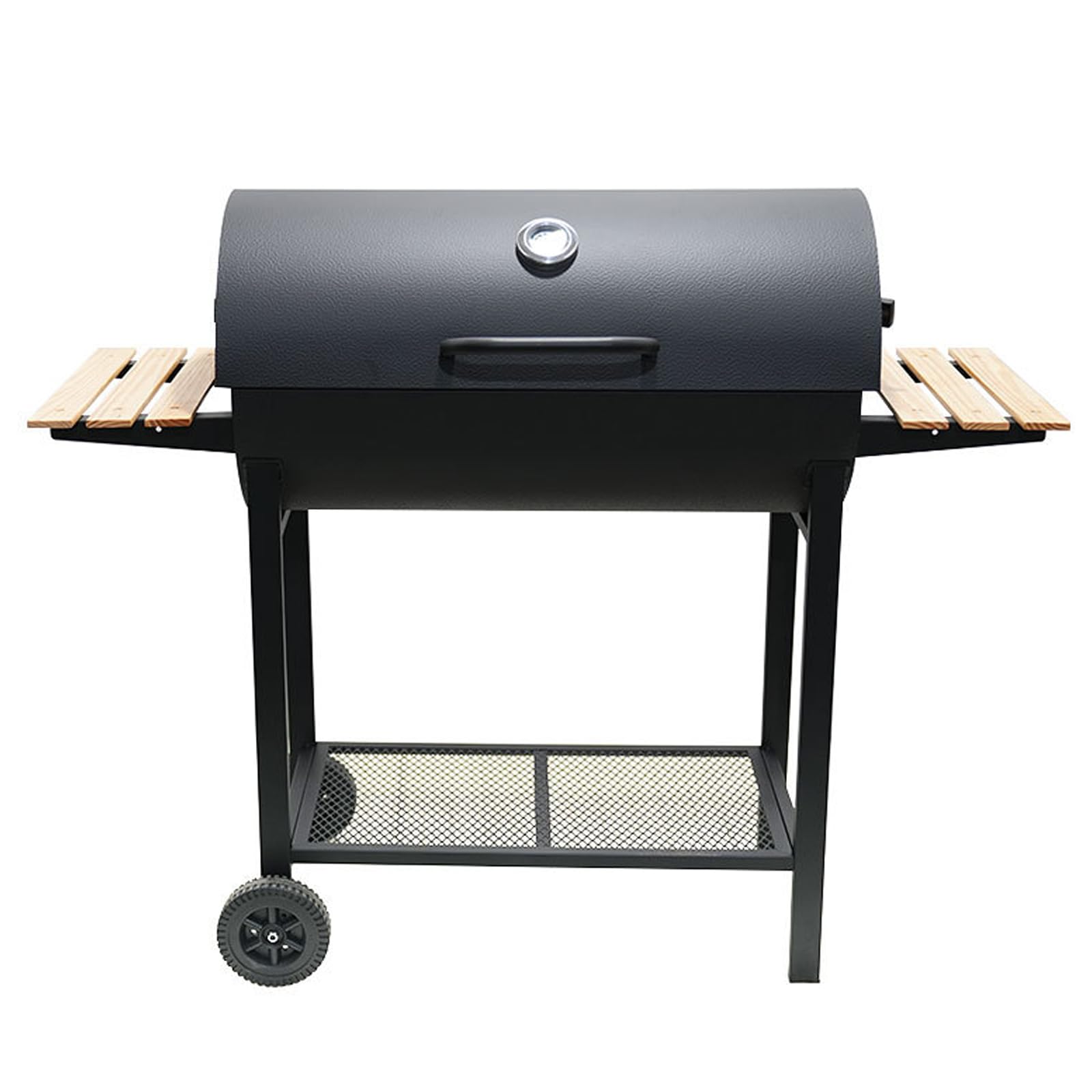 Barbecue au charbon extérieur mobile à roulettes avec étagères multizones