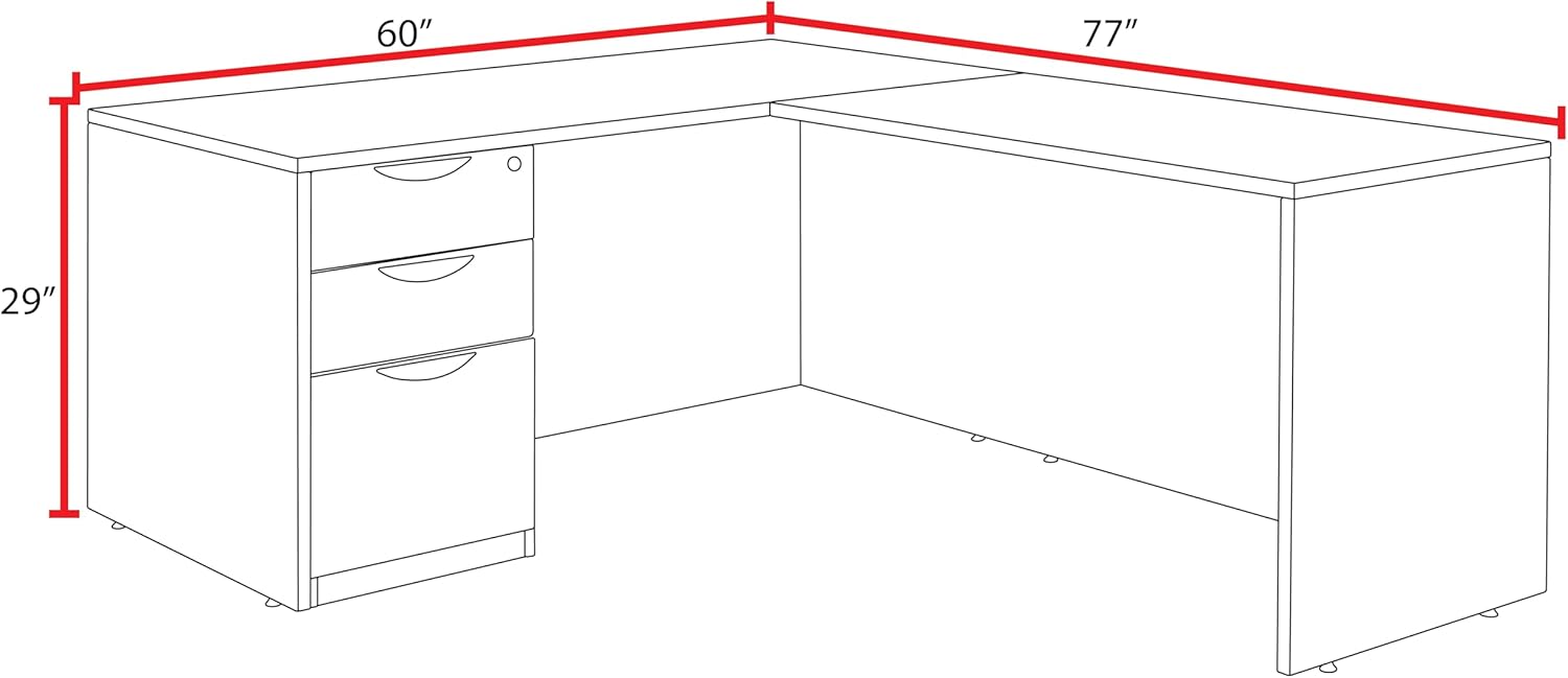 Regency L-Desk With Return Legacy Single Full Pedestal 60" x 30" Mahogany