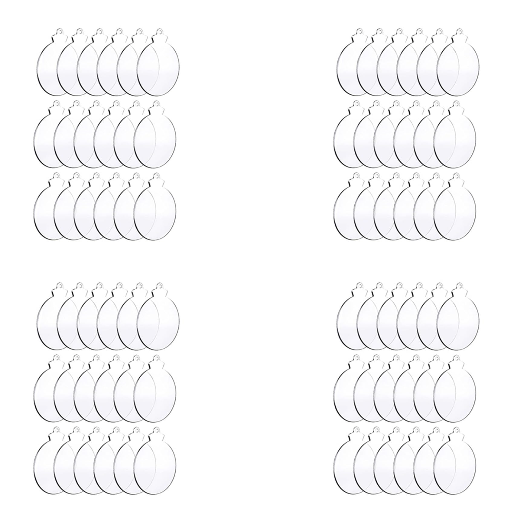 Hndhbfgrt 200Pcs Round Acrylic Christmas Ornament Blank Transparent Acrylic Ornament with Hole for DIY Craft, Holiday