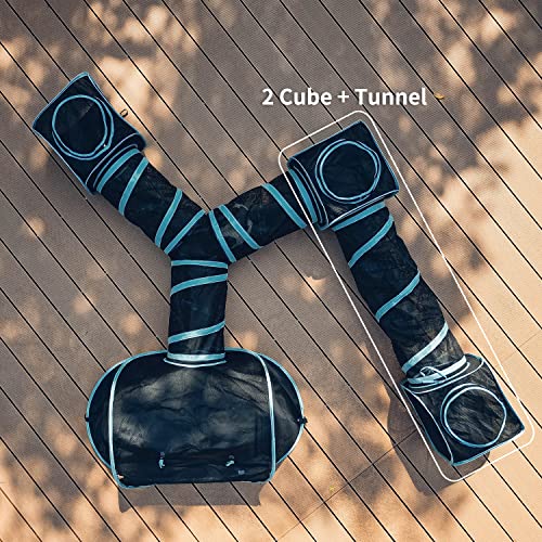 Cat Furniture Tent for Indoor and Outdoor Playpen Portable Cat Tunnels, Outdoor Kennel (2 Cube + Tunnel) - Image 5