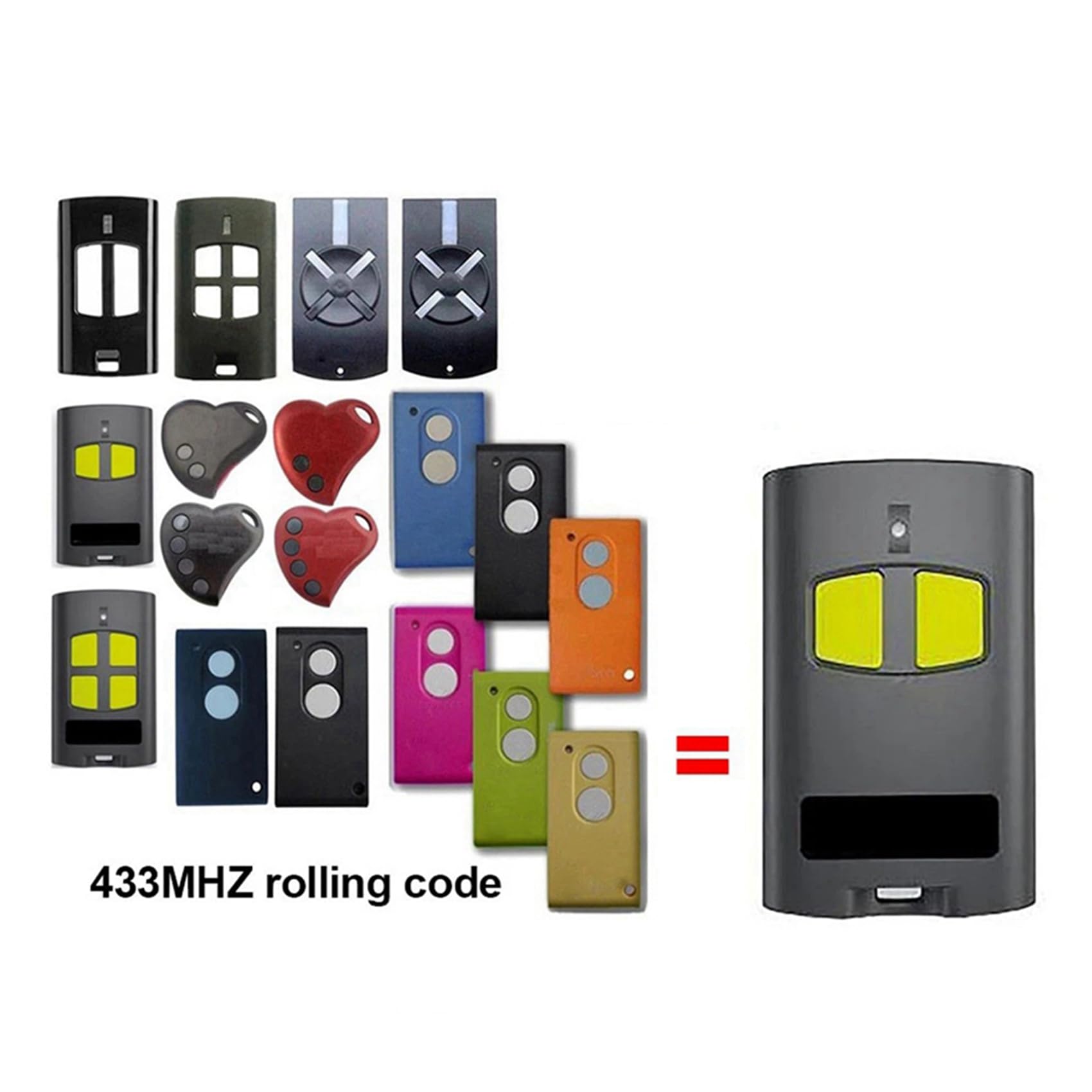 2X Télécommande pour Ouvre-Porte de Garage to.GO Série VA 433,92 MHz à Code Tournant pour Modèles 2VA