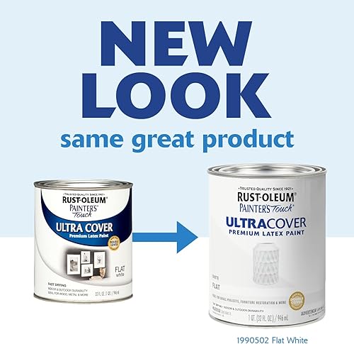Miniatura 107 de Rust-Oleum Painters Touch, Ultra Cover 2X, 1994502 - Pintura de látex, color almendra, 1 cuarto de galón Almendra brillante