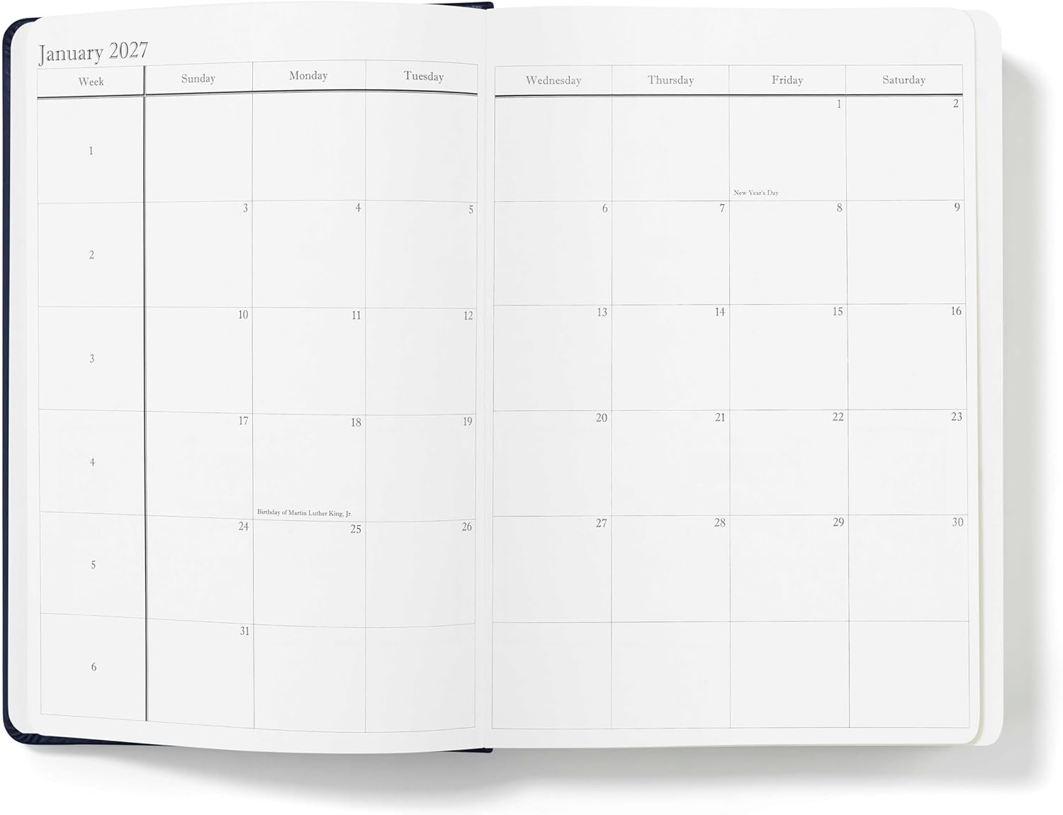 Wykeham's Executive 2026-27 Daily Journal Planner – Customization Available – Mid-Year Academic Diary (Royal Blue, 8.5"×5.5")