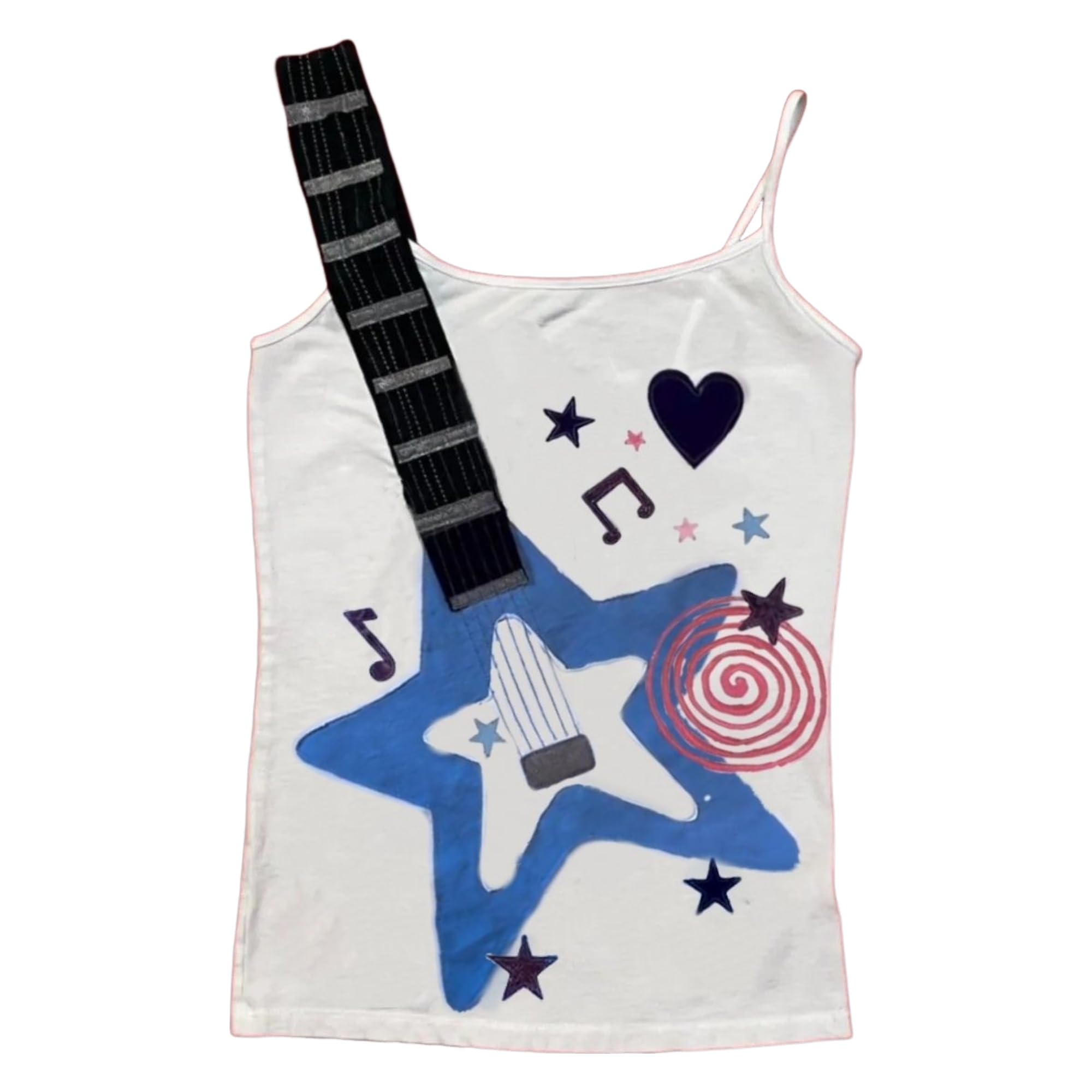 Summer Y2k Emo Grunge Clothes Punk Rock Concert Graphic Tank Top Cute Sleeveless Crop Spaghetti Strap Cami Top