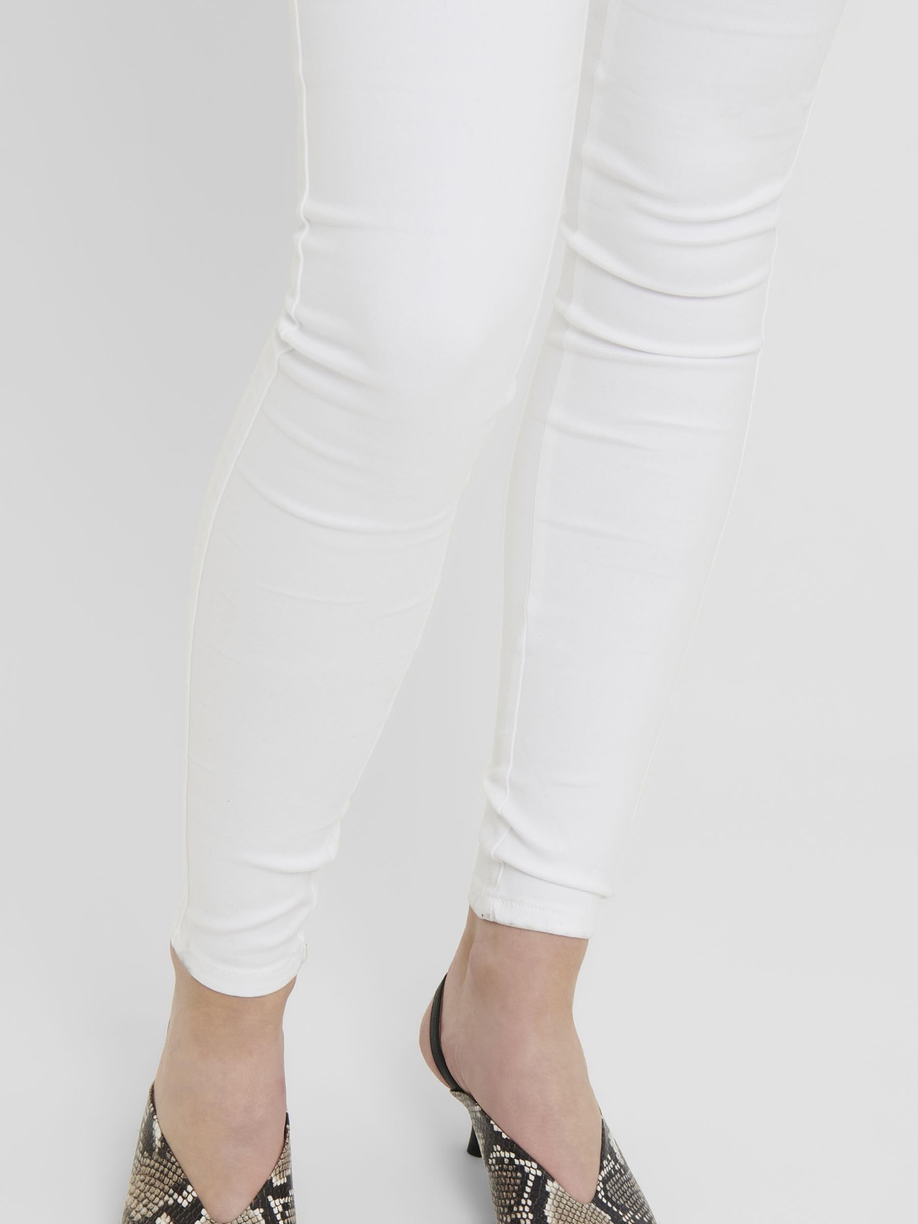 ONLY NOS Onlroyal Hw Sk Jeans White Noos, Vaqueros skinny Mujer, Blanco (White White), 40 /L30 (Talla del fabricante: Large)