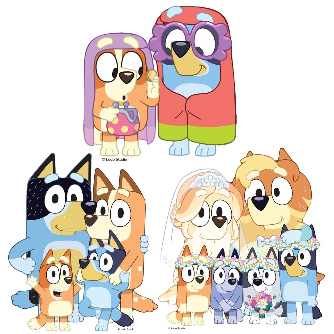 Star Cutouts SC4766 Bluey & Bingo, Grannies & Heeler Family Shelf Pack – 21cm