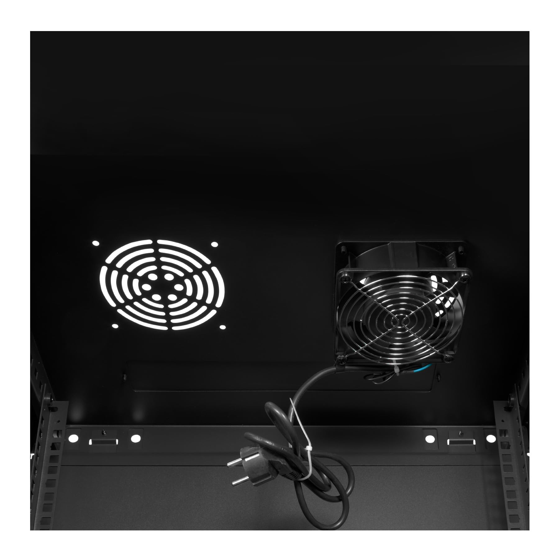Aiten Data Armario Rack Mural 19" 9U Medidas 600 x 600 x 510 mm. Incluye Bandeja Fija, 1 Ventilador de Techo de 120 mm, Tornillos de Montaje y 2 Llaves