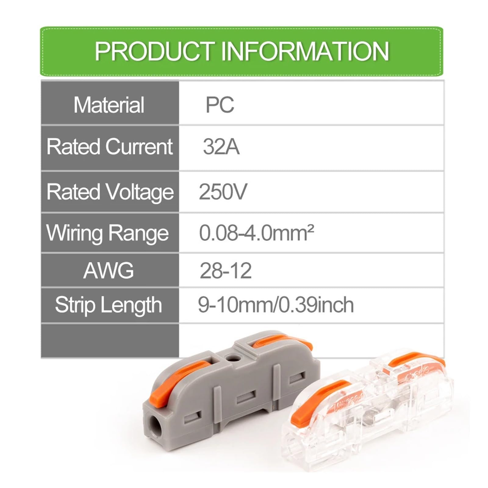 34/100pcs Kit Quick Butt Wire Connector For 28-12 AWG Lever Wire Connectors Compact Spring Crimping Splice Terminals(221T 100PCS-Tool)