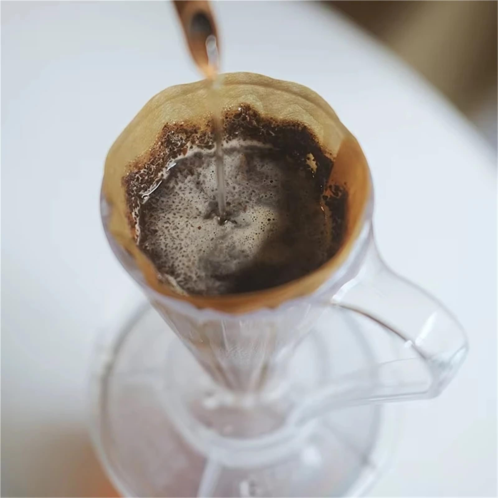 Taza de filtro de café en forma de V, resina para accesorios desechables de 27 grados de papel para espresso (blanco)