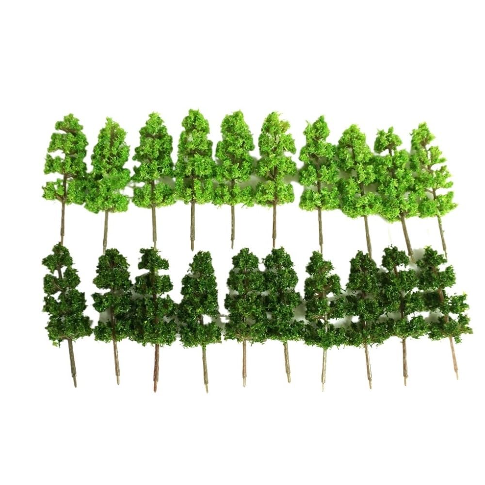 Miniature Scenery Decor 20pcs Bonsai Landscape Decorative Trees, 1 : 200 Scale Building Architecture Model Fake Tree