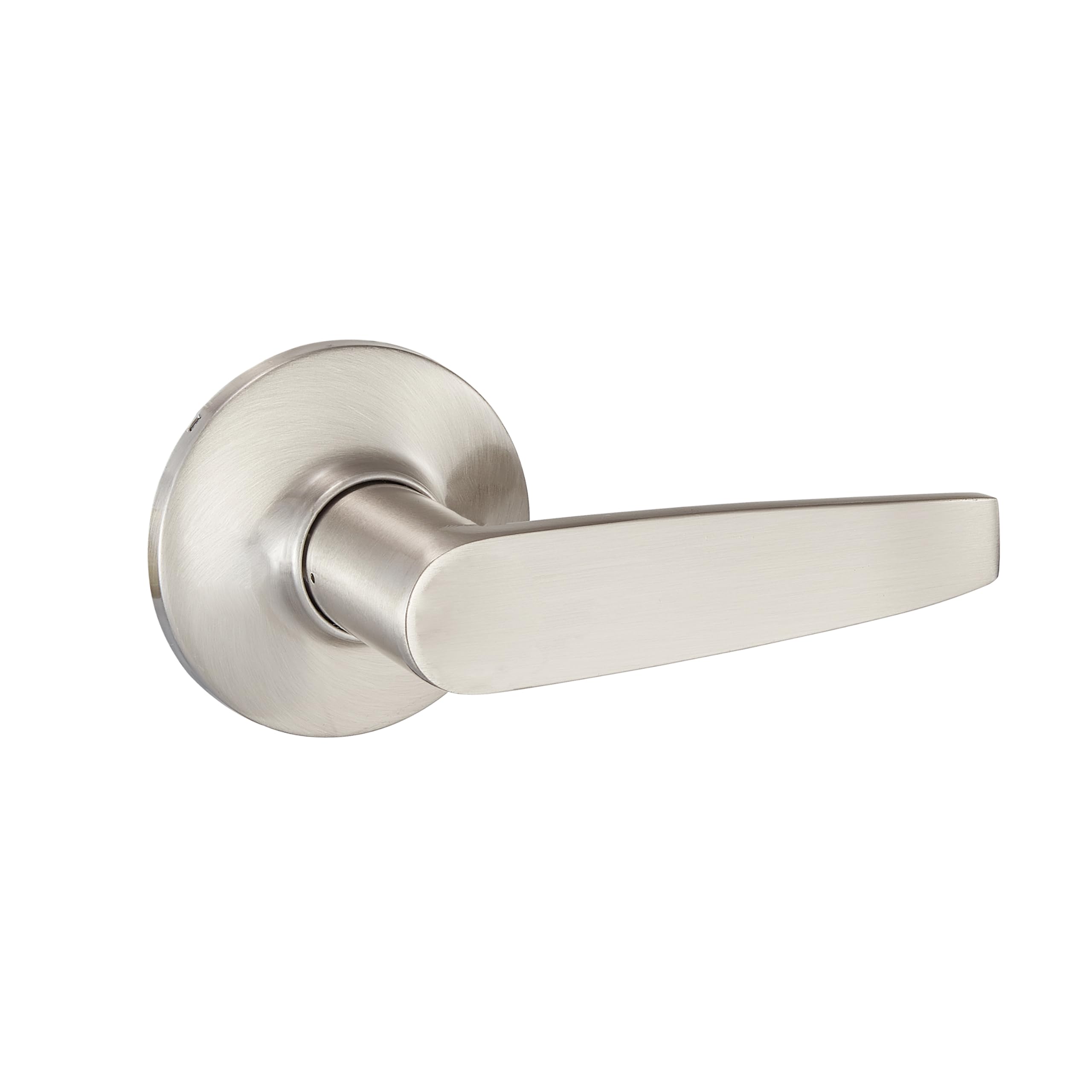 Safe Lock - Winston Lever, Passage for Closet or Hallway Doors, Satin Nickel Finish