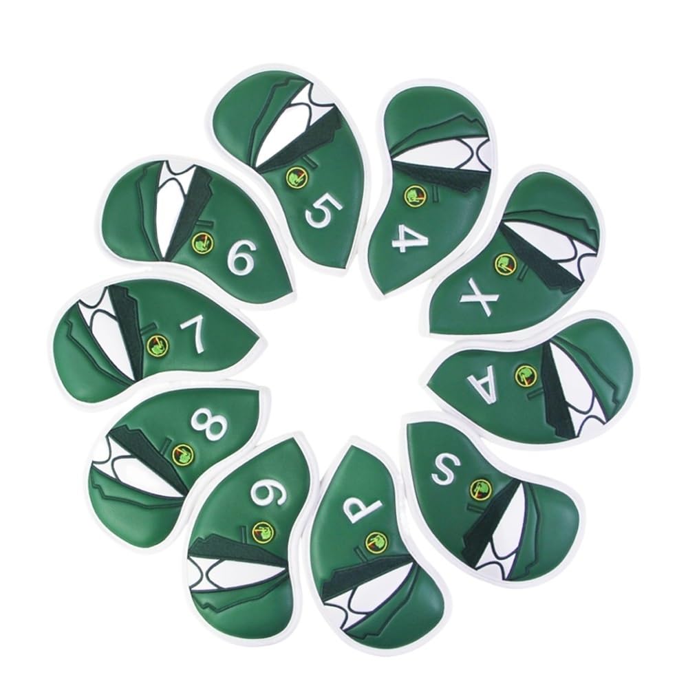 SchläGerkopfhüLlen Golfschläger-Kopfbedeckung, kompletter Satz, Hybrid-Kopfbedeckungen, Set, Golf-Kopfbedeckung, Driver, Holz, Eisen, Putter-Kopfbedeckung Golf SchläGerhauben(Iron Set)