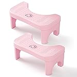 Recximi 2 Pack Squatting Potty for Adults, Pink Toilet Stool Squat Adult, Poop Stool for Bathroom, Foot Stools for Toilet Pooping, Anti-Slip Design, Easy to Wash