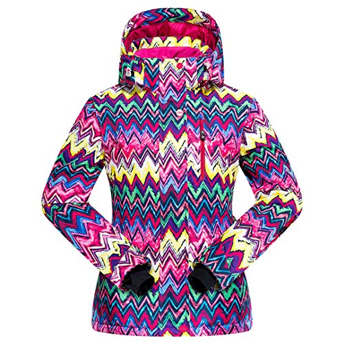 Saeohnssty Damen Skijacke und Schneejacke mit Hose, winddicht, wasserdicht, gepolstert, Größe 17 S