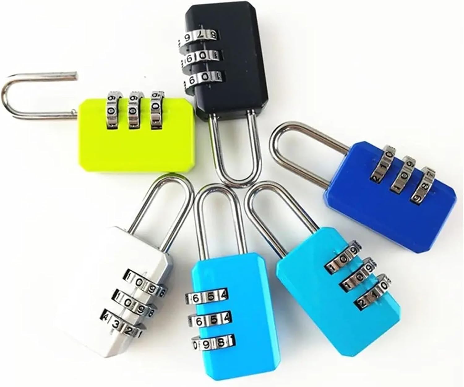 Portable Mini Backpack Zipper Password Lock Travel Luggage Padlock for Dormitory Cabinet Locker Drawer Bag 1Pcs(B Silver)
