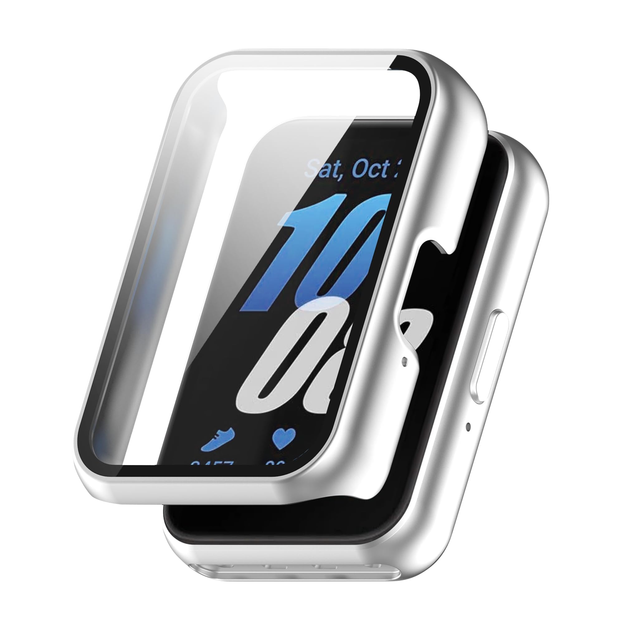 VEMIGON Hard PC Protective Case Compatible with Samsung Galaxy Fit 3 Smart Watch, Matte Slim Guard Bumper Cover with Built-in HD Full Coverage Screen Protector - Silver (B0D6V357ZS) Amazon Price History, Amazon Price Tracker