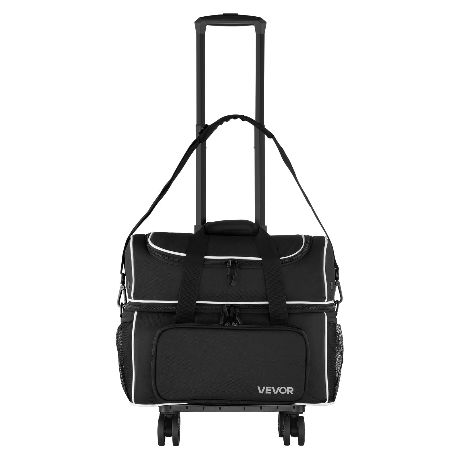 VEVOR Borsa da Bowling con 2 Ruote, 2 Palle e Quattro Rulli, Dotata di Uno Scomparto Separato per le Scarpe e una Tasca per Accessori Grandi, Maniglia Retrattile Estensibile Fino a 950 mm