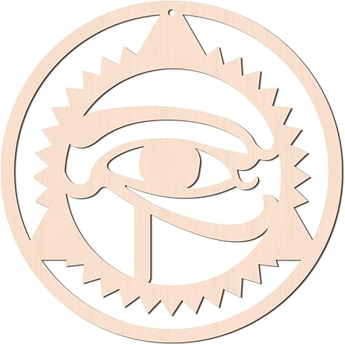 GLOBLELAND Arte de pared de madera de ojo de Horus de 12 pulgadas, decoración de pared egipcia, geometría sagrada, decoración del hogar, escultura