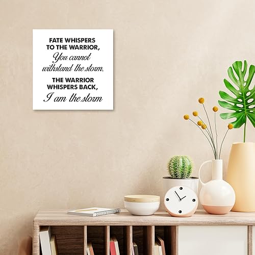 Miniatura 7 de Fate Whispers to The Warrior - Letrero de madera con texto en inglés Fate Whispers to The Warrior, decoración de escritorio para el hogar, oficina,