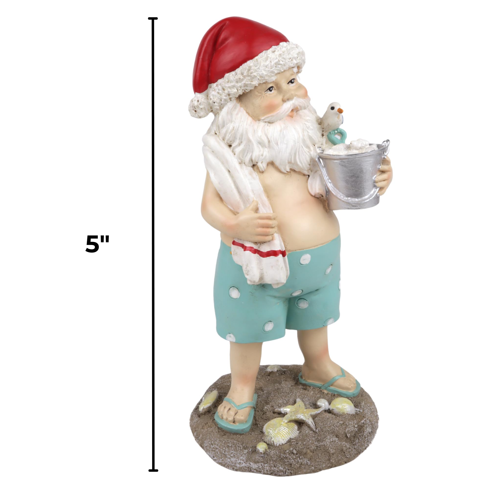 Amazon.com: Needzo Beach Themed Santa Figurine, Saint Nicholas By