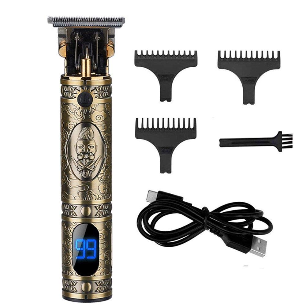 Anself Electric Pro Hair Clippers,Cordless Rechargeable Grooming Kits T-Blade Close Cutting Trimmer for Men LED Display Zero Gap Baldhead Beard Shaver Barbershop Professional