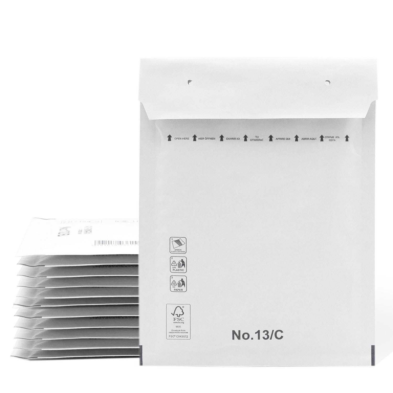 Sobres Acolchados, Sobres de Burbujas, Sobres Acolchados de Burbujas con Cierre Autoadhesivo, Bolsas para Envíos de Ropa, Sobres Acolchados color Blanco - SIDI (180x260mm, 200 uds)