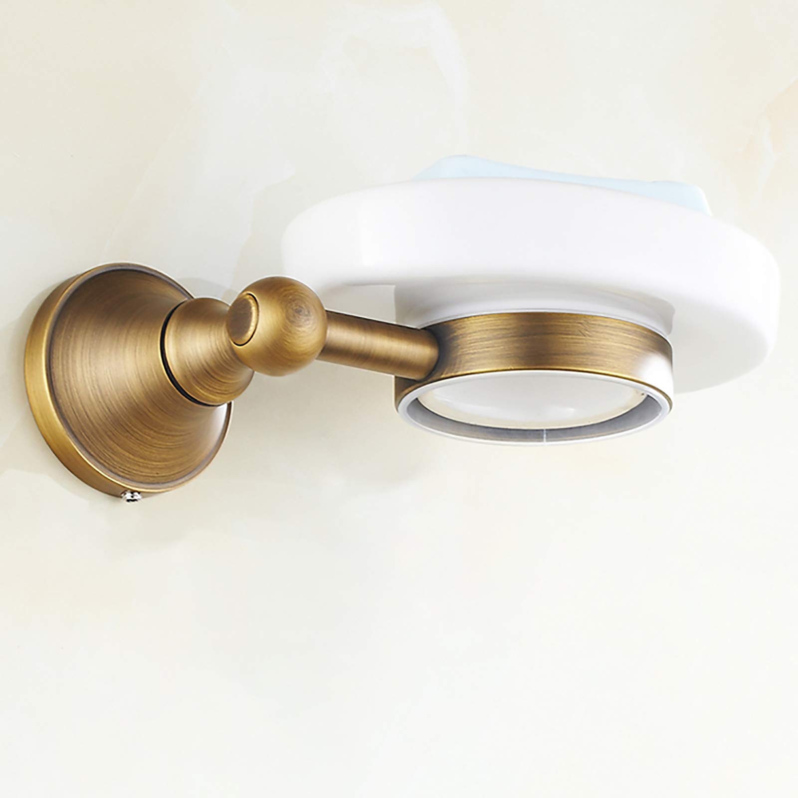 Jabonera de cerámica para ducha, latón montado en la pared, soporte para jabón para baño, cocina, cesta de jabón cepillada antigua