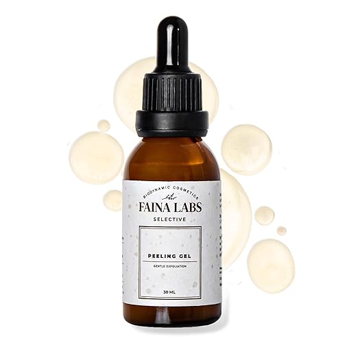 FainaLabs - Gel exfoliante suave para exfoliación Antienvejecimiento, iluminador, exfoliación química AHA con vitamina C, ácido láctico, ácido