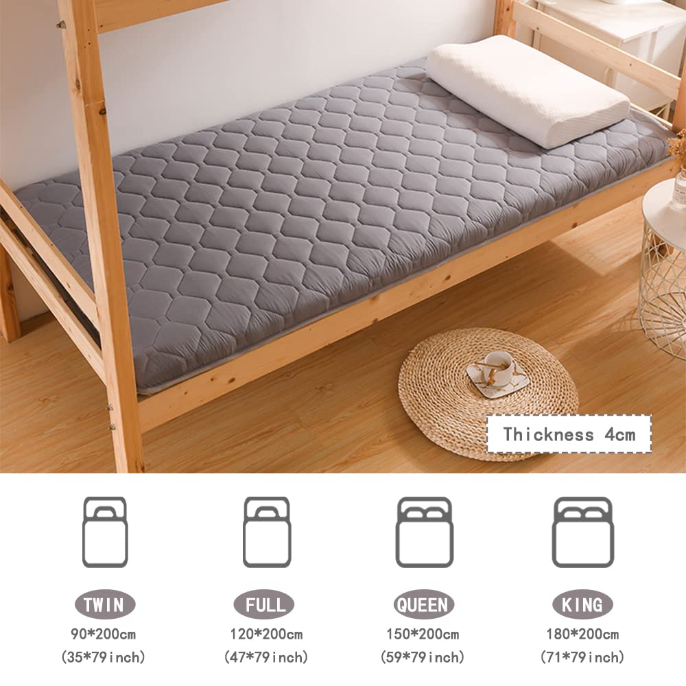 Gris,80x190cm, Colchones Plegables Y Portátiles De Cama Enrollada para Colchones De Suelo Futun De Estilo Japonés, Adecuados para Huéspedes De Colchones