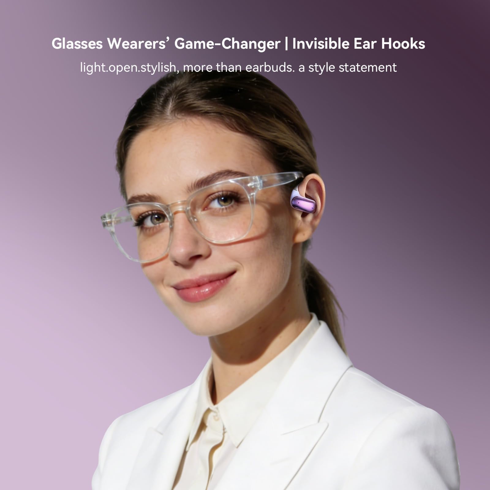 Xmenha Over Open Ear Earbuds Wireless Bluetooth Open Ear Headphones Air Conduction Earbuds that Don't go in Your Ear with Over-Ear Hooks Running Headphones — view 3
