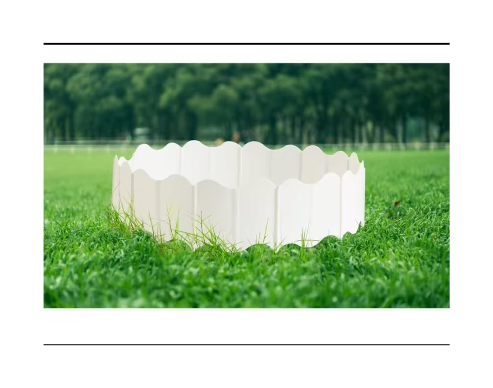 Dqzrtueca White Edging Kit, Green Lawn Garden Landscape Edging Flower Bed Border 20 Pcs 5.9X5.5in Pp(White)