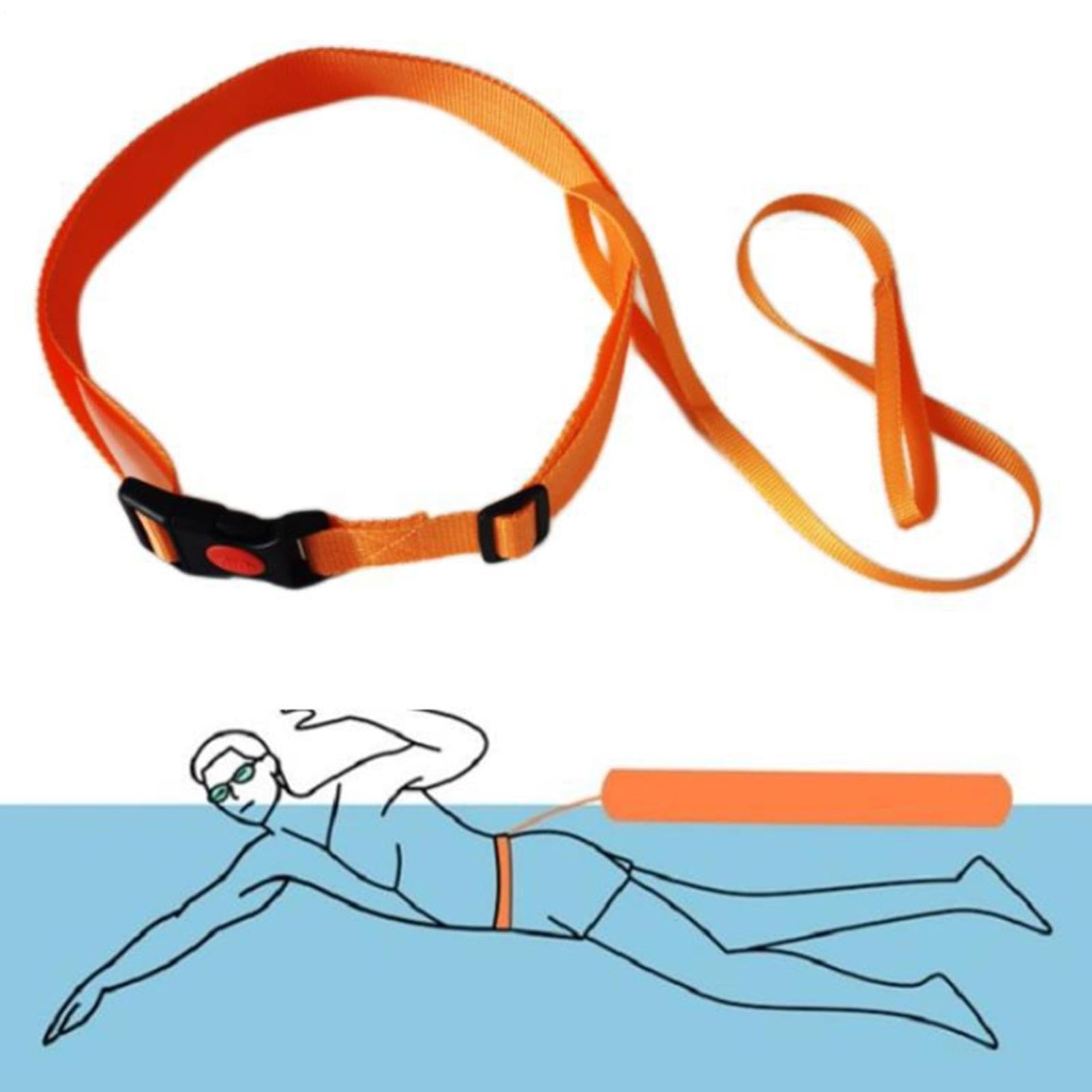 Cinture da allenamento da nuoto, cinghia della cintura in vita a vita di di boa, cinghia di nuoto statico statico, corda di sicurezza della cintura (arancia), cinture di allenamento