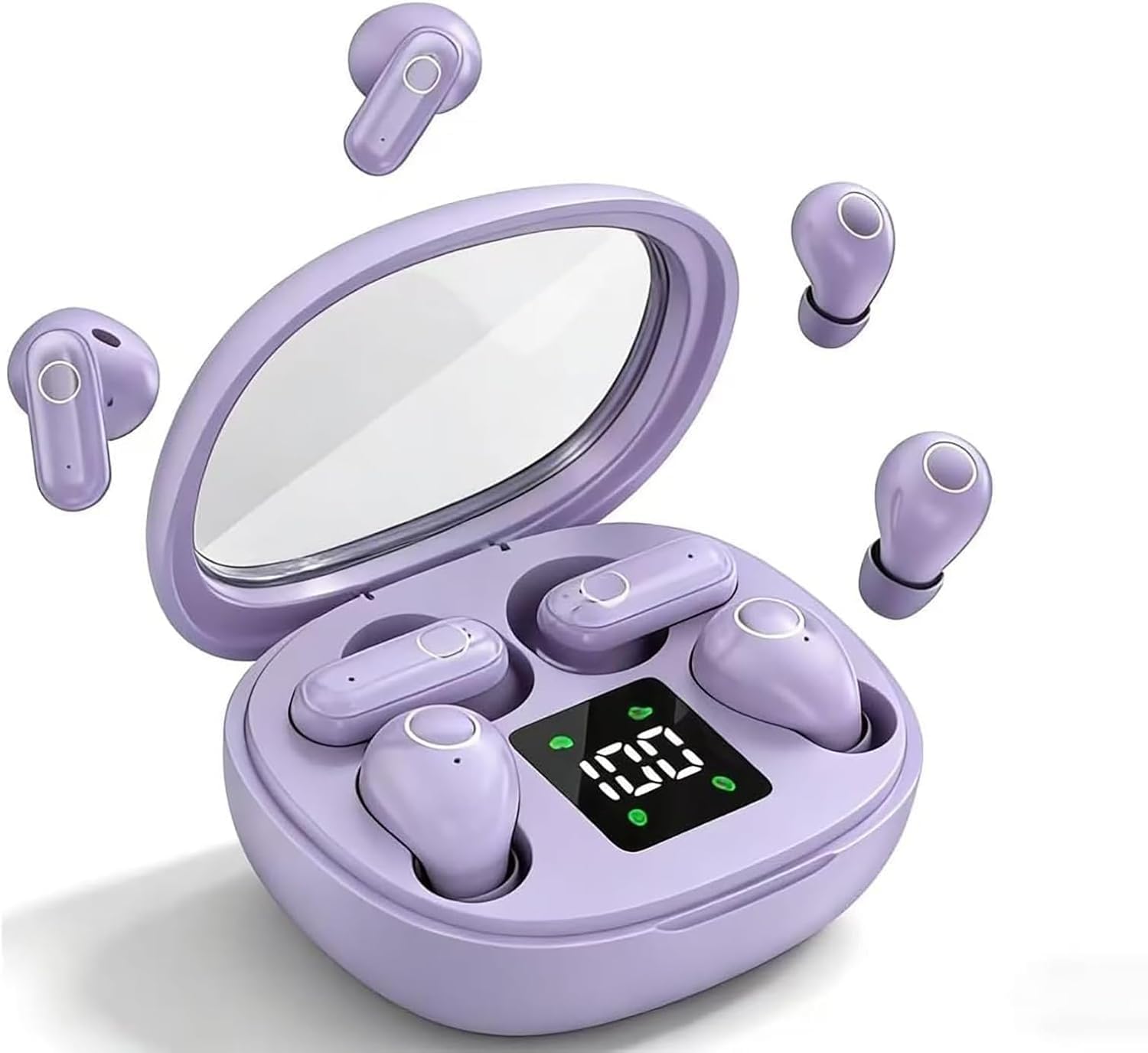 Mini Wireless Sleep Earbuds for Small Ears – Invisible, Low Profile Sleep & Work Earbuds, Tiny Discreet in-Ear Headphones, Discreet in-Ear Earphones for Small Ear Canals (Purple)