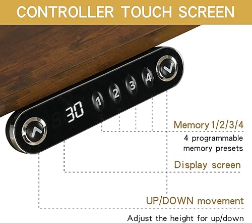 Miniatura 41 de Escritorio eléctrico de pie de altura ajustable, escritorio de computadora de pie sentado de 55 x 24 pulgadas, mesa de escritorio de pie para Negro