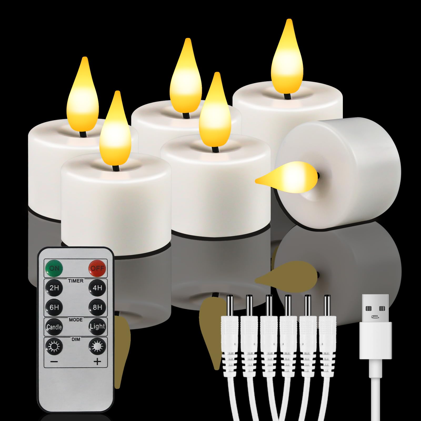 Candele LED Piccole per Tavolo del Tè, Effetto Luce Fiammeggiante per Atmosfera Accogliente, Set da 6/12 pezzi, Ideali per Decorazione del Tè e Cena Romantica