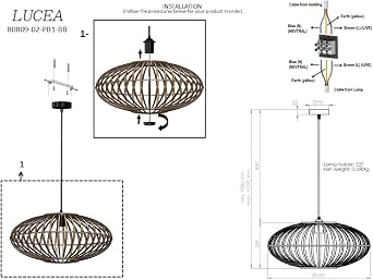 Lucea Palm Bamboo Tekli Avize [Enerji Sınıfı F]