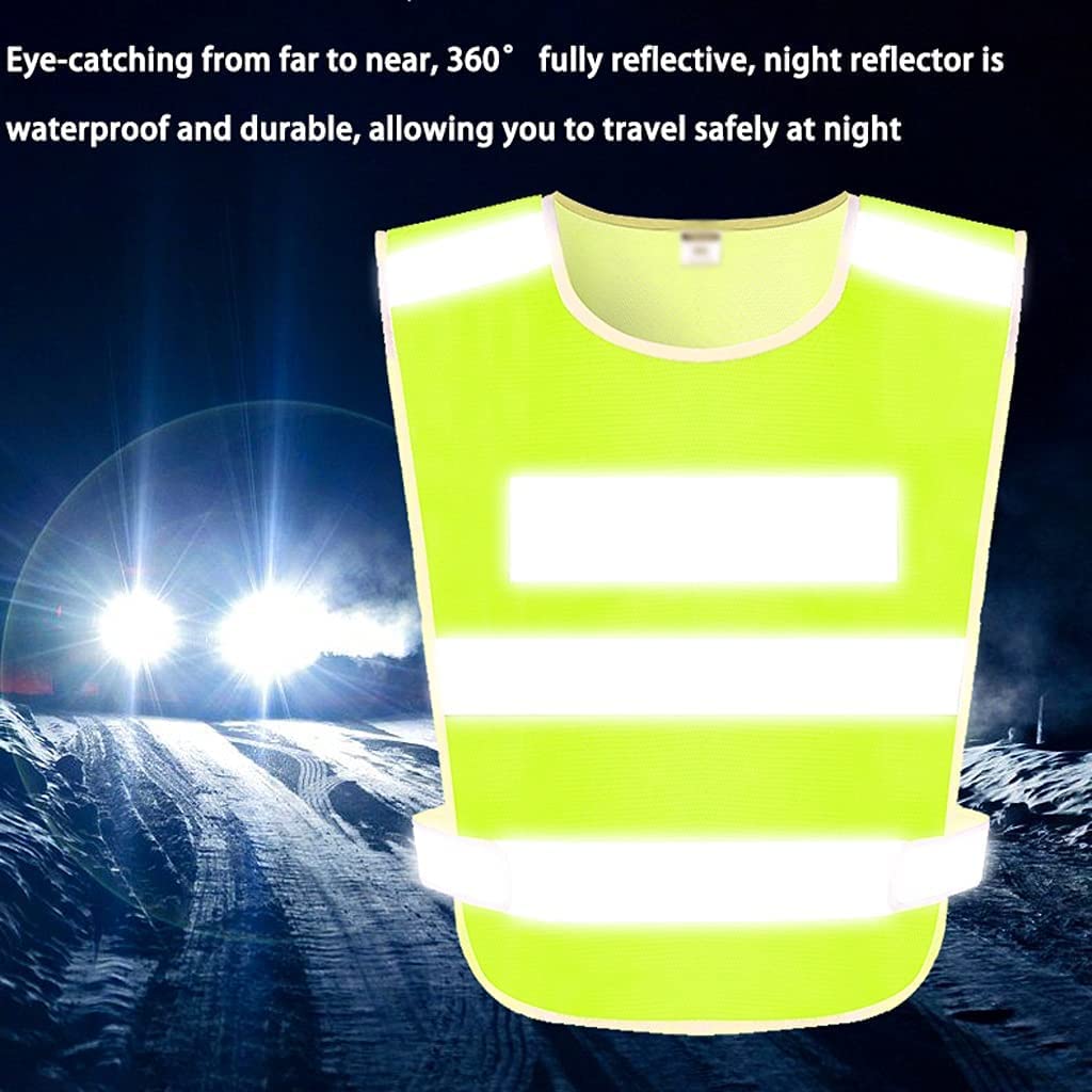 TOMYEUS Chaleco de Seguridad Transpirable de Alta Visibilidad Chaleco Reflectante de Carretera de construcción Nocturna Unisex Traje Reflectante de 6 Paquetes