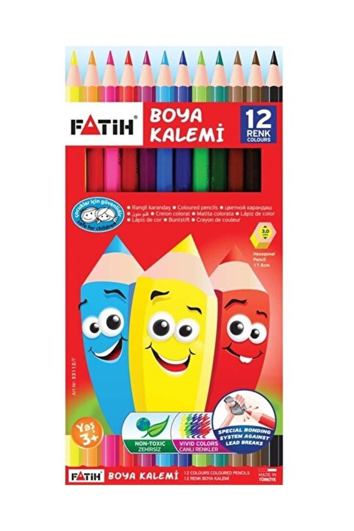 Fatih Kuru Boya Kalemi Tam Boy 12 Renk