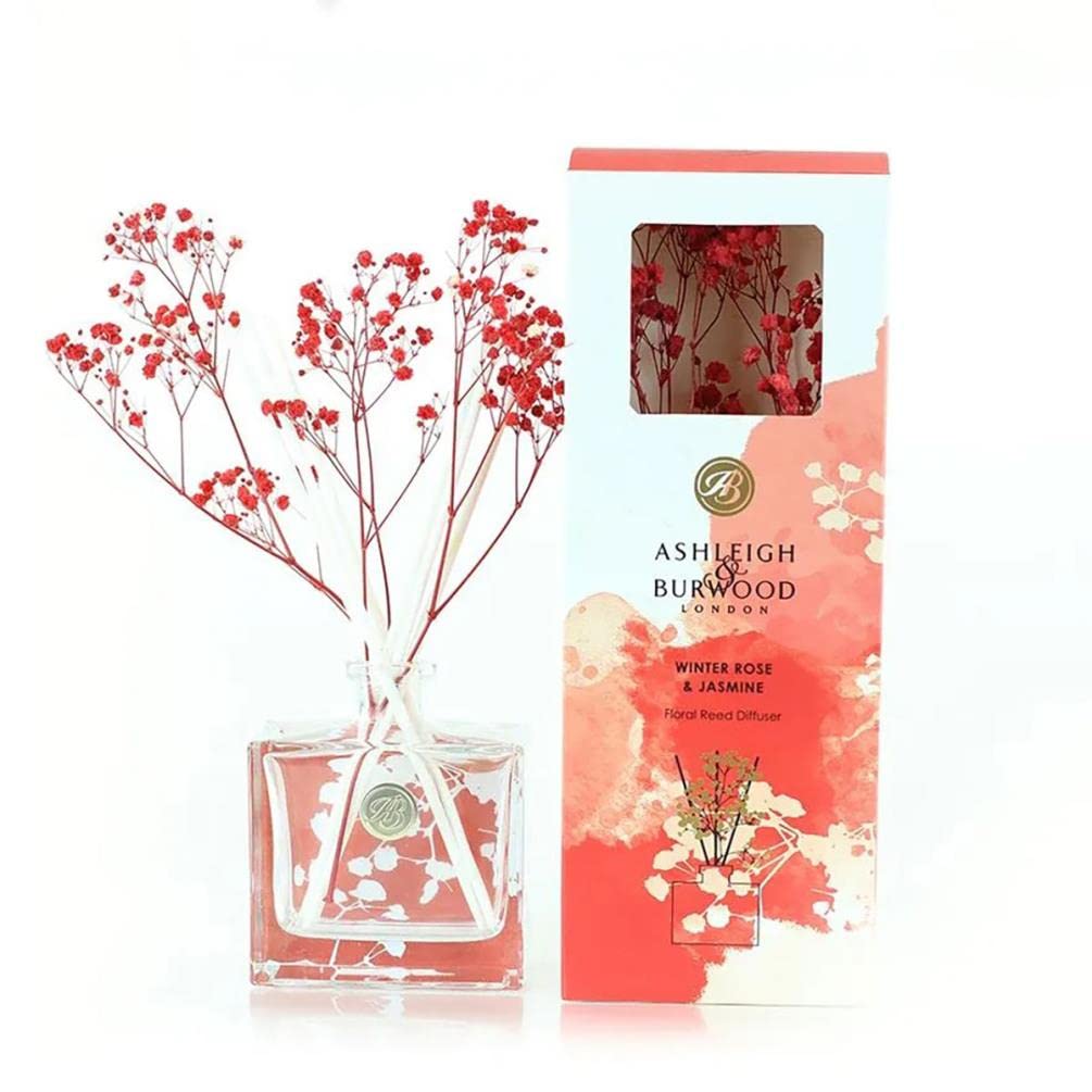 Diffuseur De Parfum ASHLEIGH & BURWOOD Life In Bloom - Rose D'hiver Et Jasmin, 150 Ml, Tiges Décoratives, Durée 3 Mois