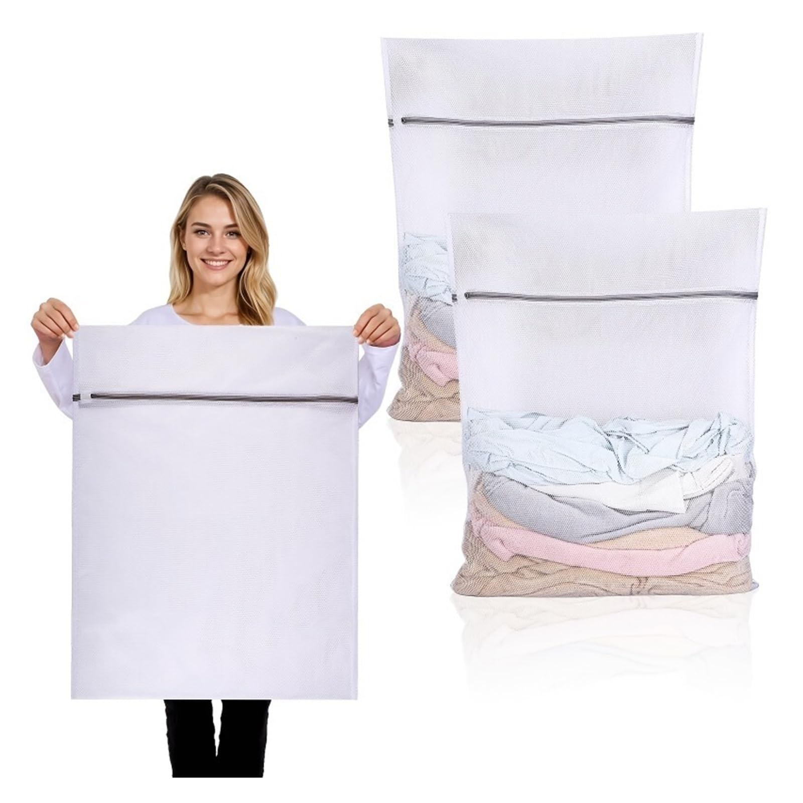10pcs Fine Net Laundry Bag Clothing Care Washing Machines Dirty Basket Travel Shoes Mesh Bags Woman Bra Clothes Organizer Für Kleidung(40X50cm)